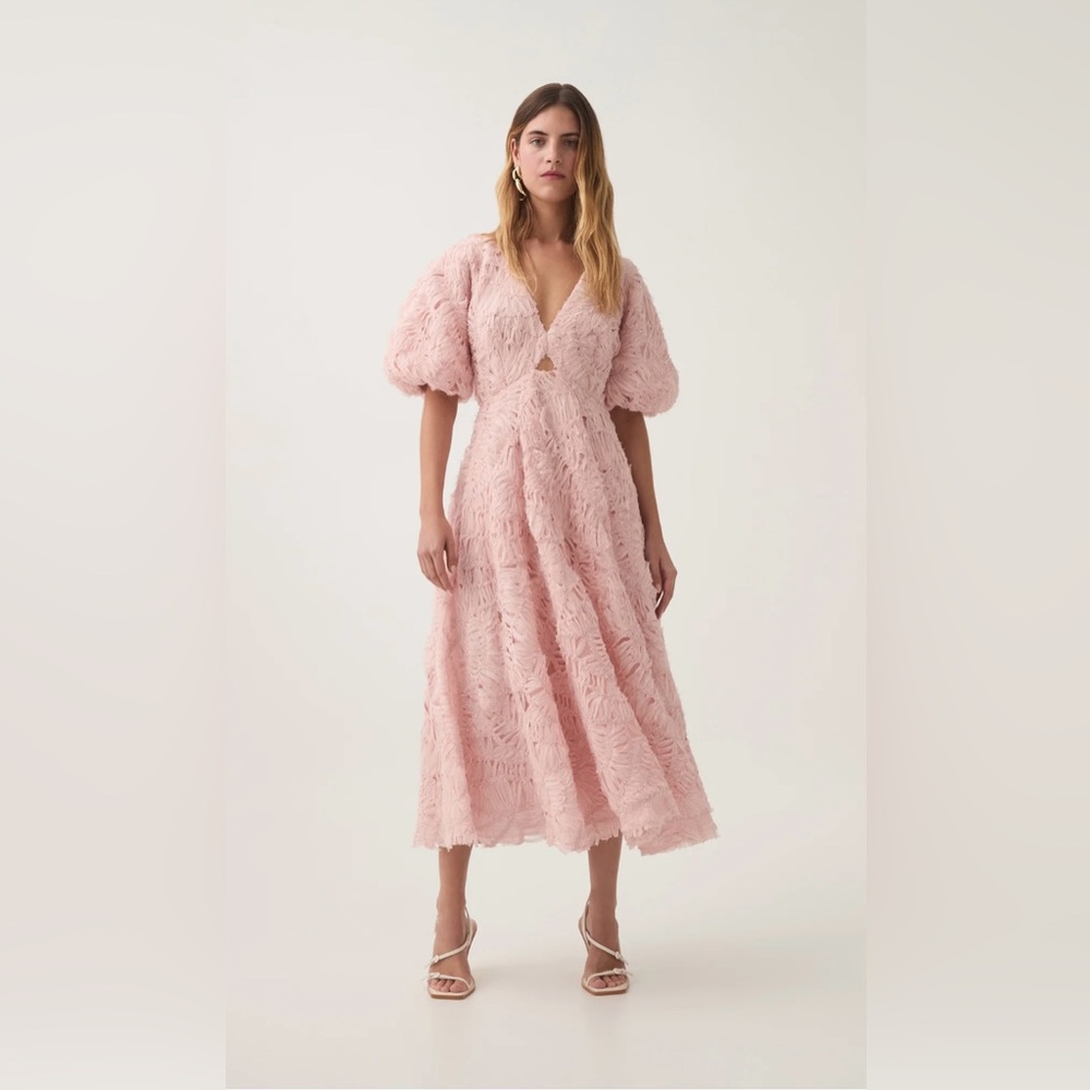 Aje Florential Textured Midi Dress, Size US 10